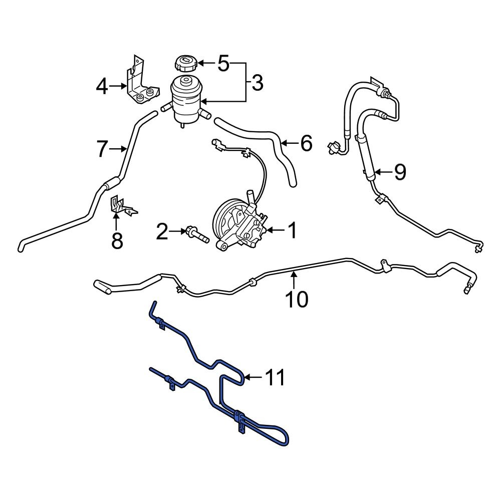 Kia OE 575401U000 Front Power Steering Cooler Line