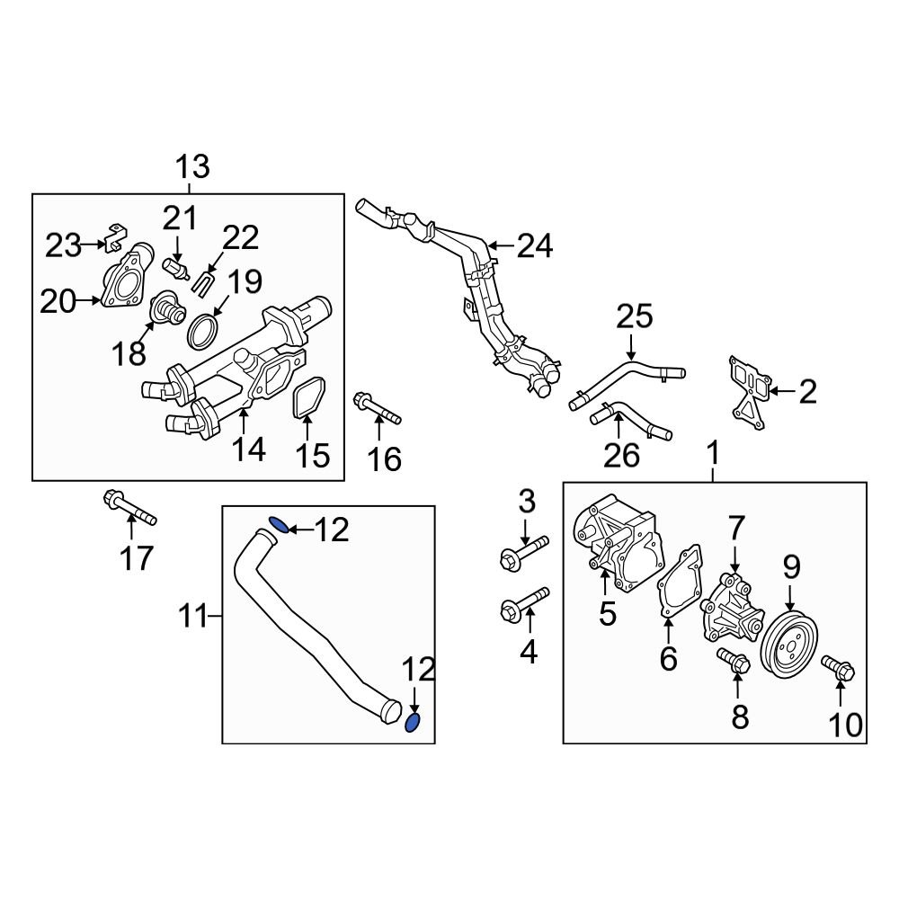 Kia OE 2546221010 - Engine Coolant Pipe O-Ring