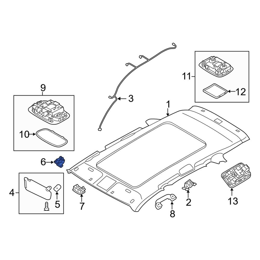 Kia OE 85235A9000WK - Sun Visor Clip