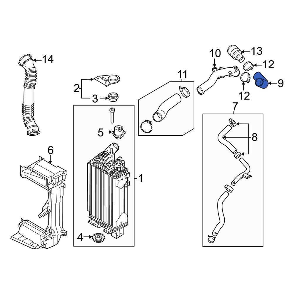 Kia OE 282512M000 - Upper Intercooler Pipe