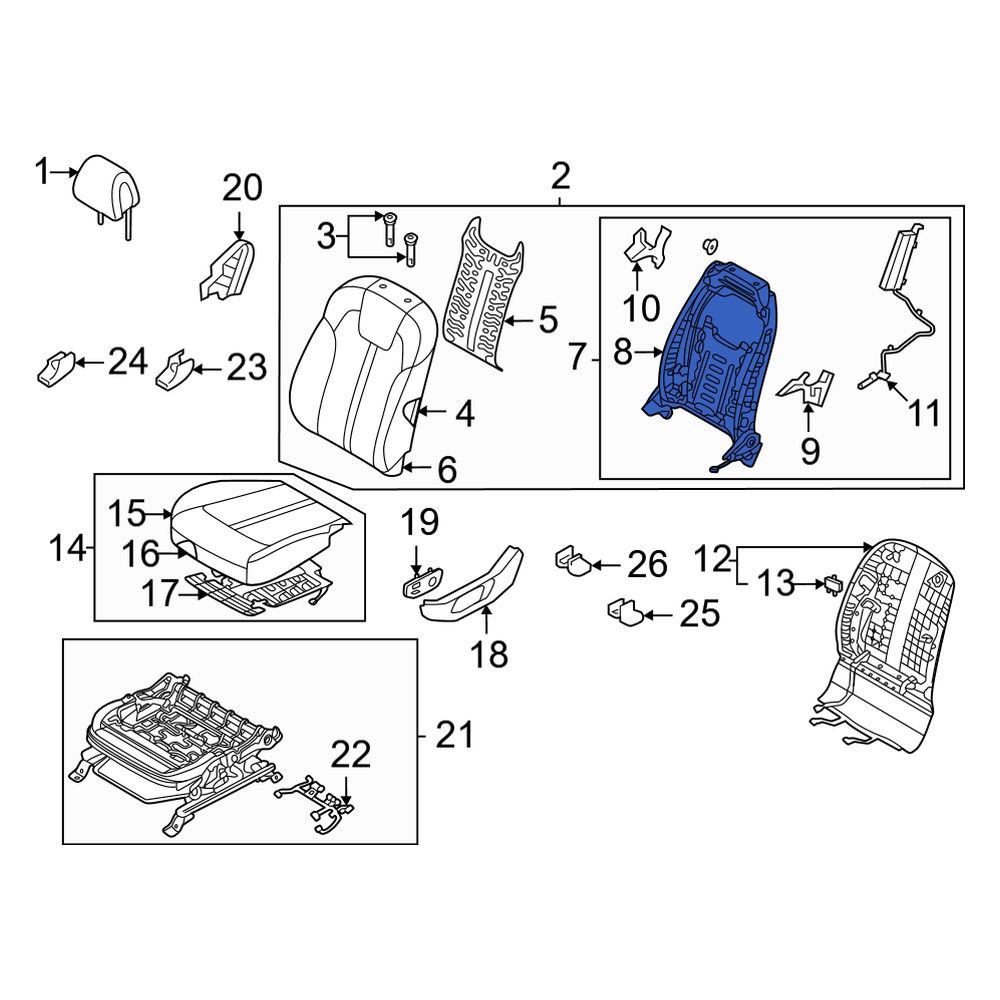 Kia OE 88380P2010 Front Left Seat Lumbar Support Cushion