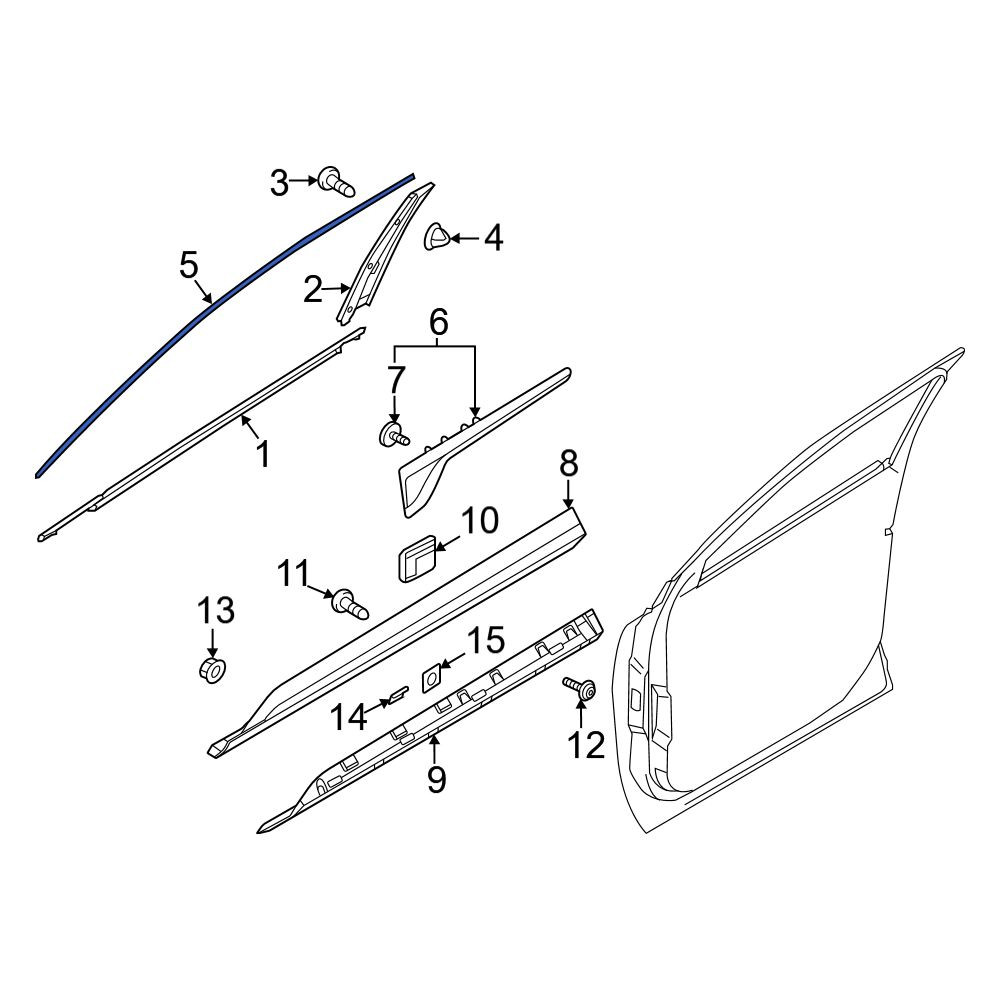 Kia OE 82860R5010 - Front Right Door Reveal Molding