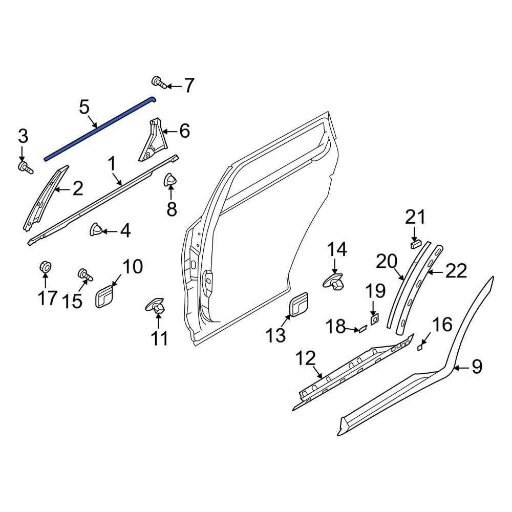 Kia OE 82850R5000 Front Left Door Reveal Molding
