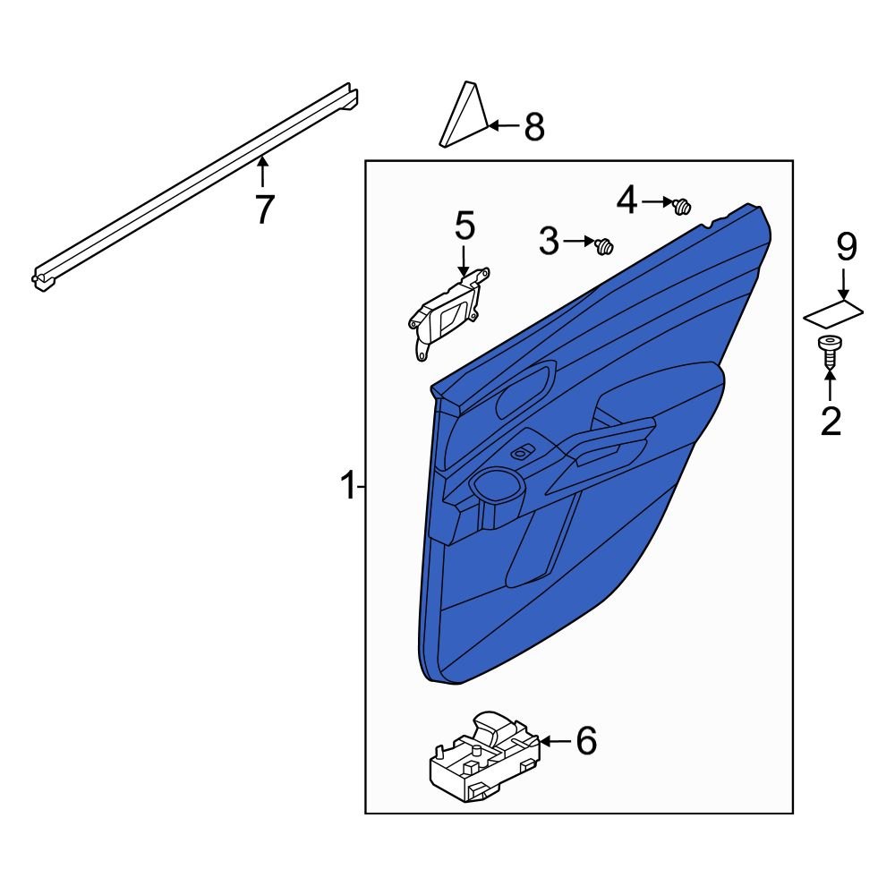 Kia OE 82302R5080MQM Front Right Inner Door Interior Trim Panel
