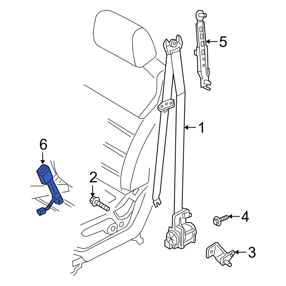 Kia OE 89860S9500WK Center Seat Belt Receptacle