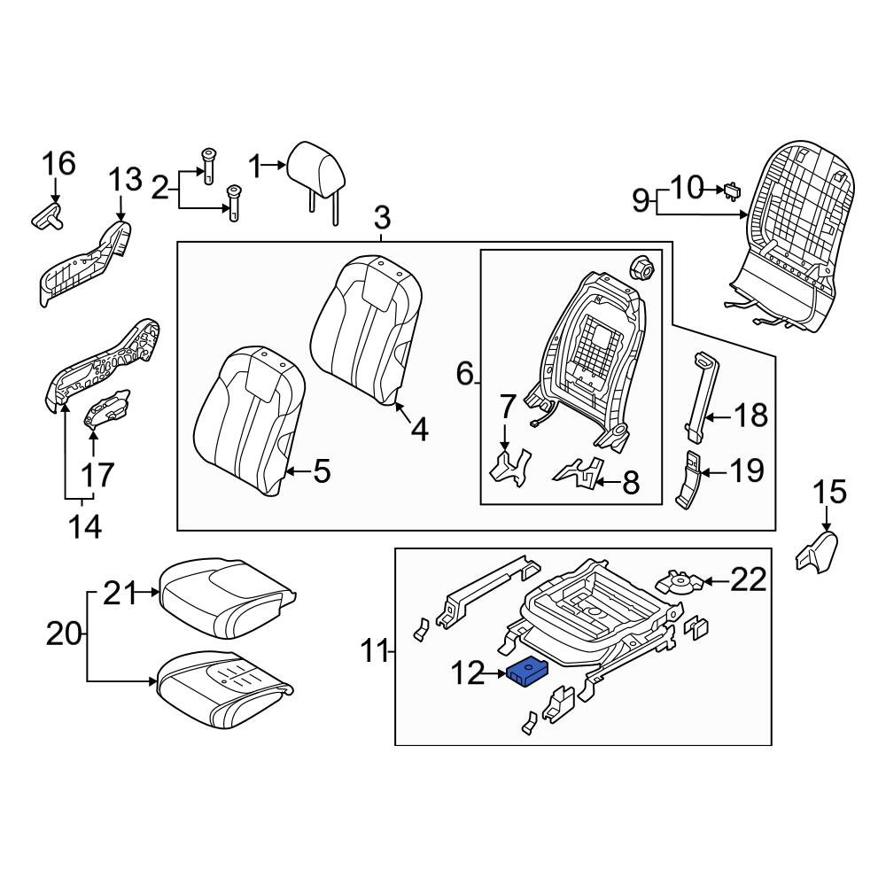 Kia OE 88540R0400 - Front Right Climate Controlled Seat Module