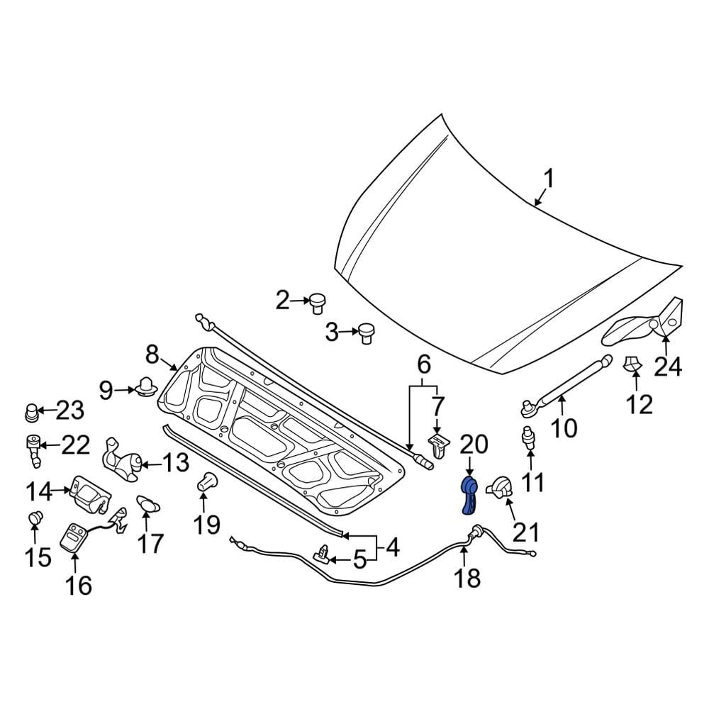 Kia OE 811814D010KS - Front Hood Release Handle