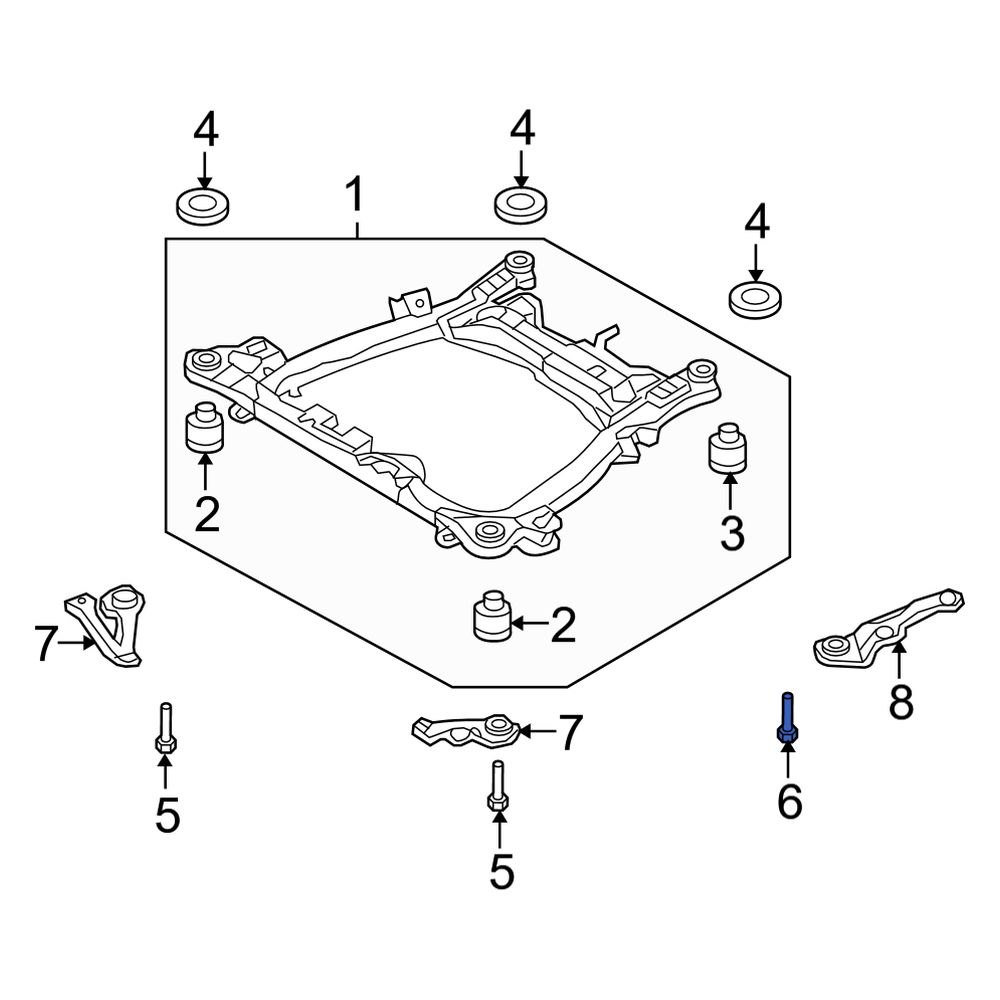 Kia OE 624934D500 Rear Engine Cradle Bolt
