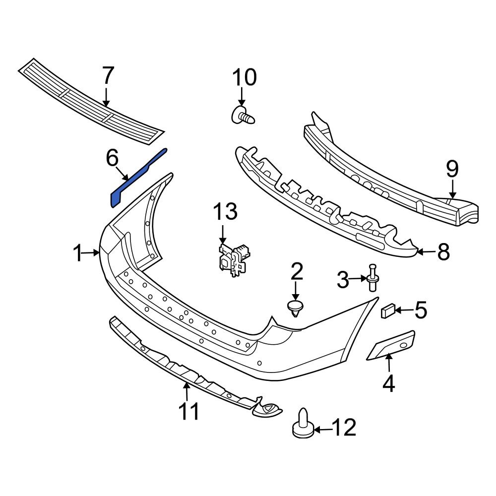 Kia OE 865264D000 Front Right Bumper Cover Bracket