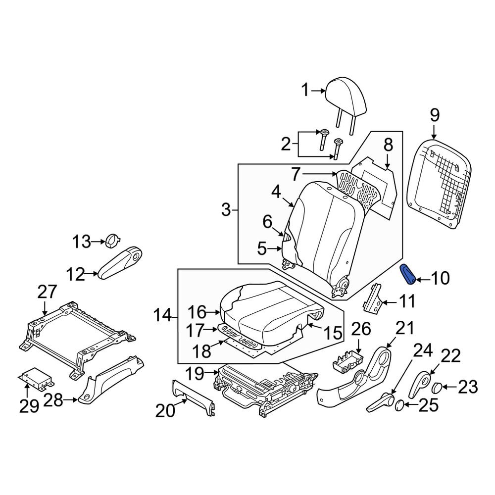 Kia OE 885704D010KS Front Left Seat Lumbar Adjustment Knob