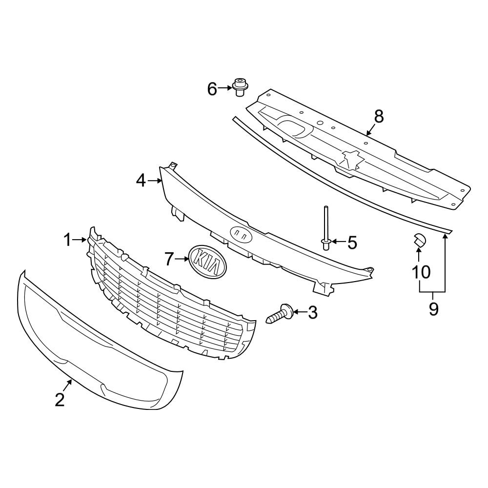 Kia OE 864384A100 - Hood Seal Clip