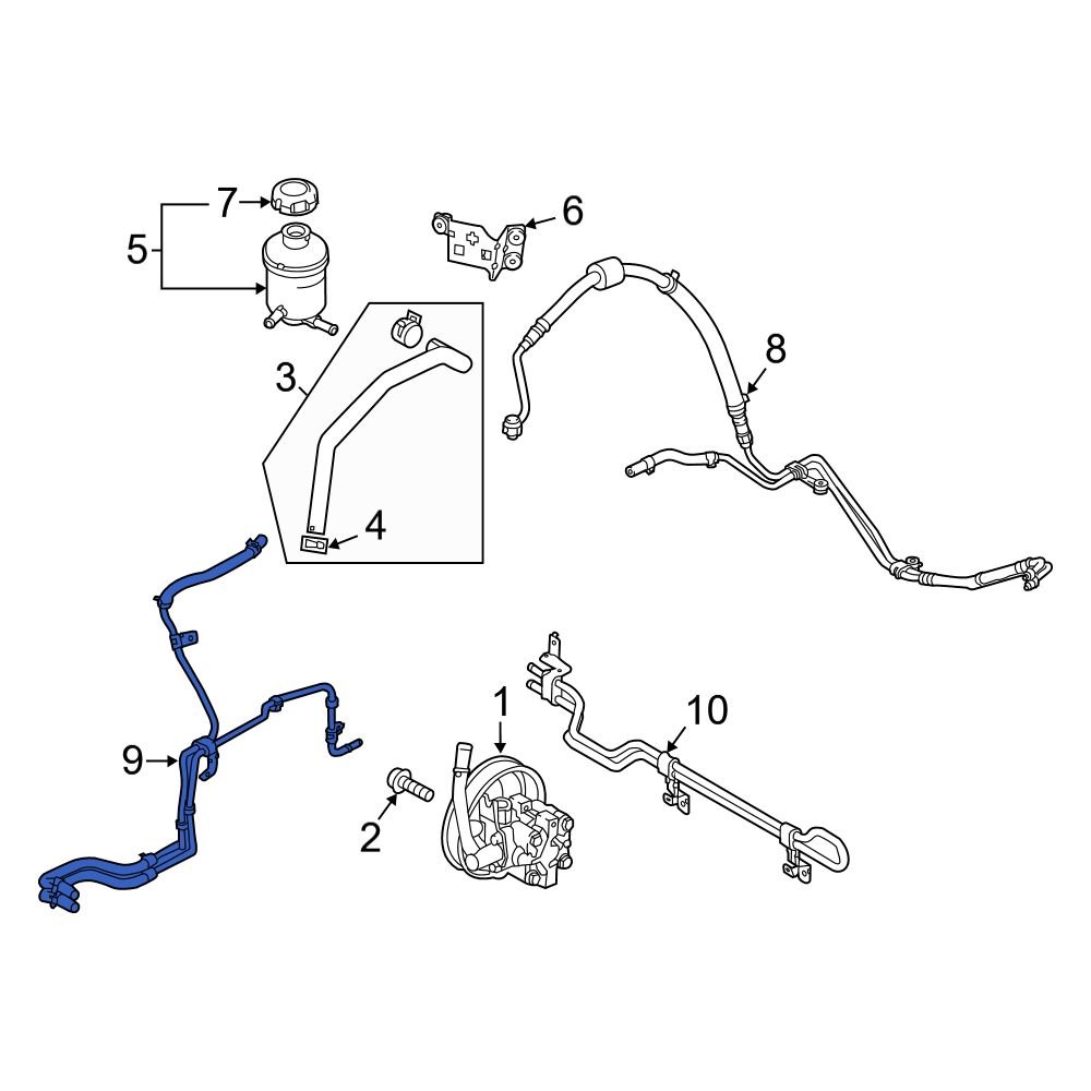 Kia OE 57540A9000 Front Power Steering Return Hose
