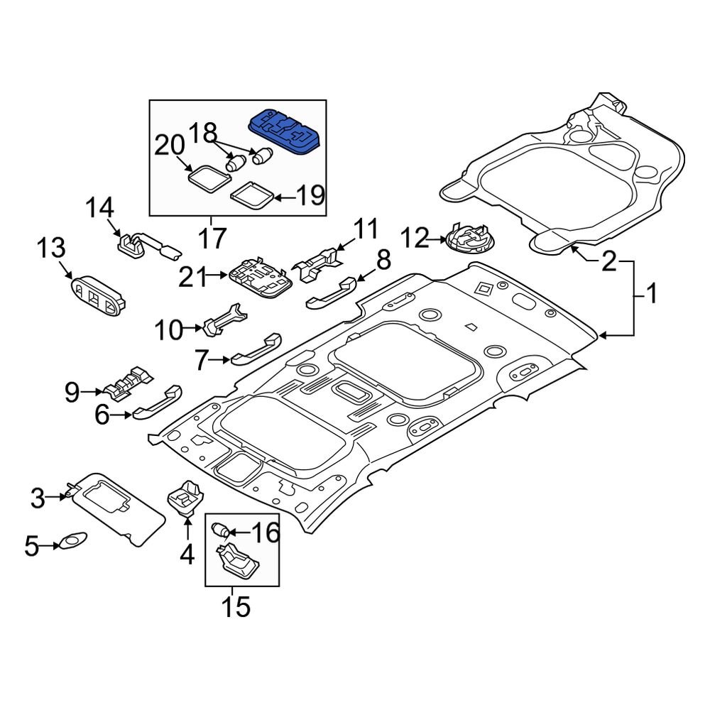 Kia OE 92850A9000DAA Rear Dome Light