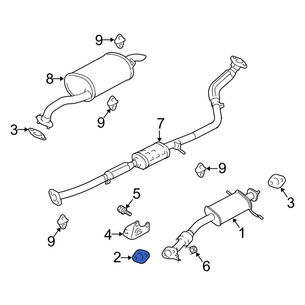 Kia OE 2875125000 Front Exhaust Muffler Gasket