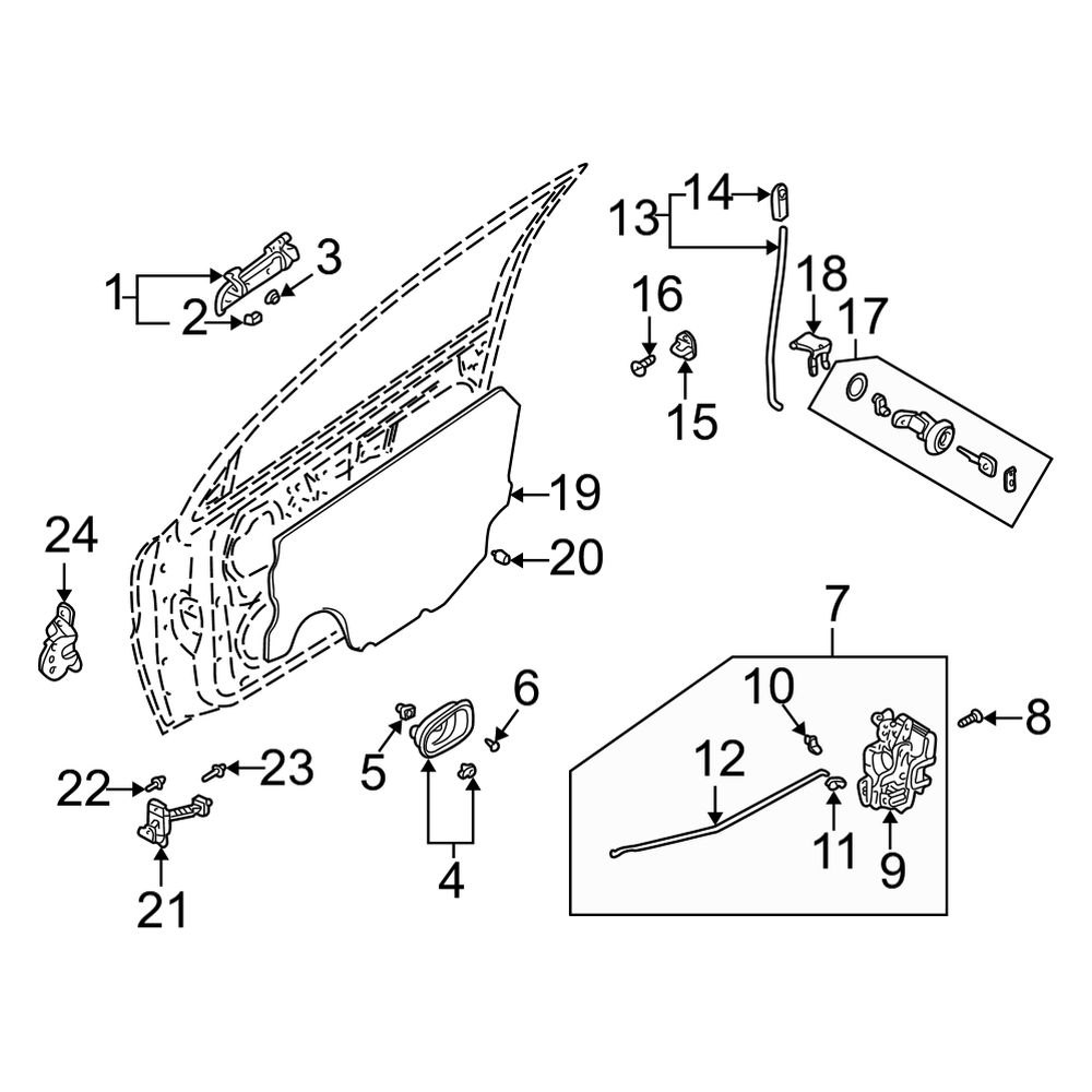 Kia OE 0K30A59310B Front Left Door Latch Assembly