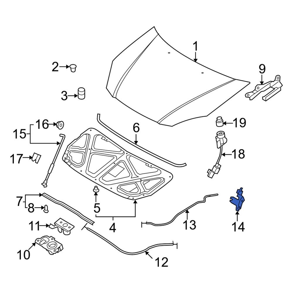 Kia OE 811801G000 - Front Hood Release Handle