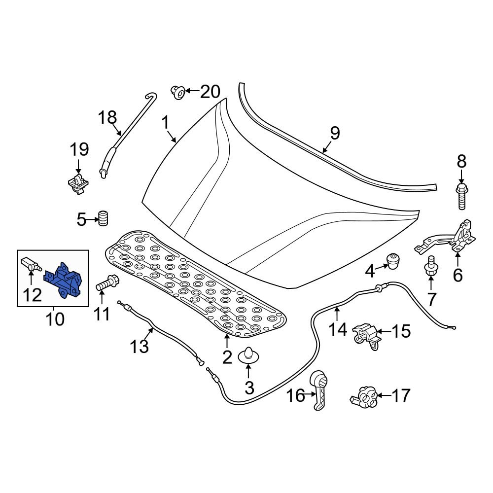 Kia OE 811301W000 Front Hood Latch