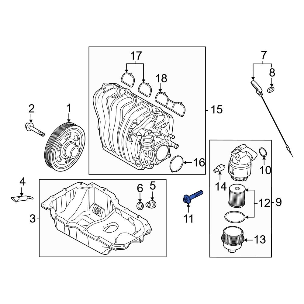Kia OE 1140308456K Engine Oil Filter Housing Bolt