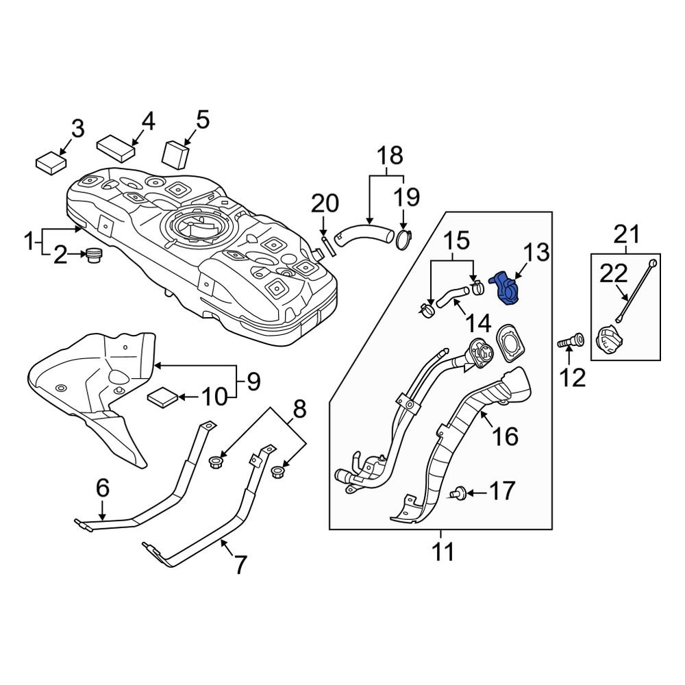 Kia Oe 31035a7510 Fuel Tank Vent Hose 7736