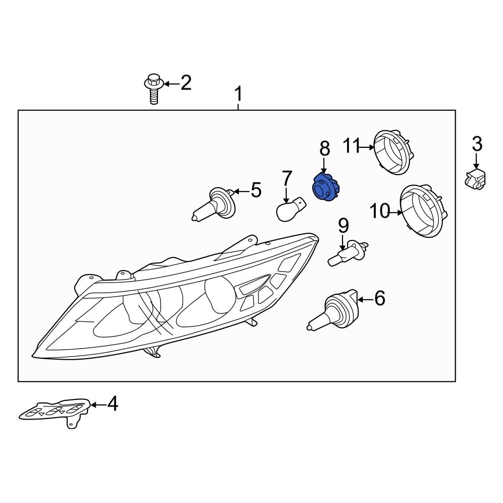 Kia OE 921612T000 Front Turn Signal Light Socket