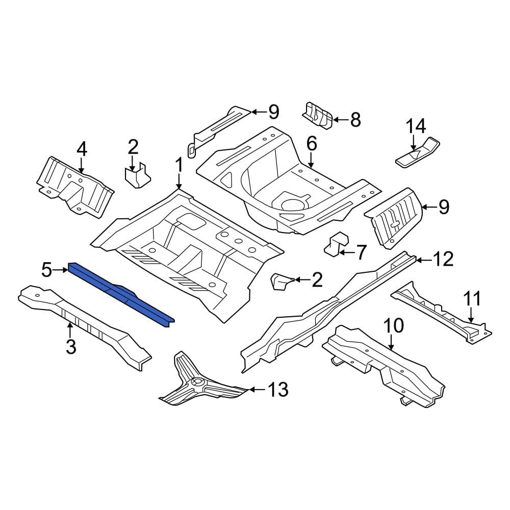 Kia OE 655563R000 - Rear Center Floor Pan Crossmember