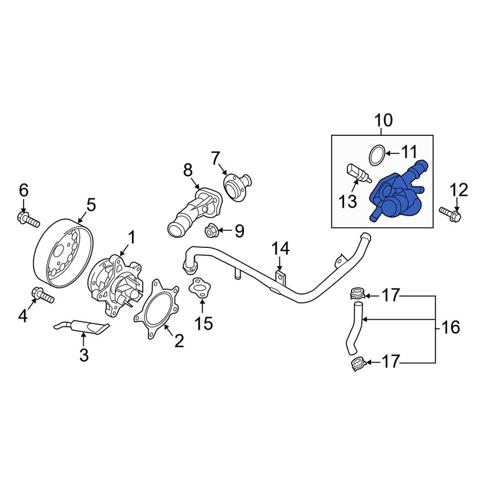 Kia OE 256002B701 Engine Coolant Outlet Flange
