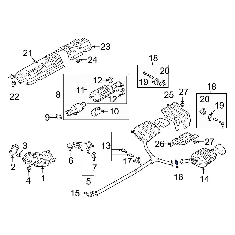 Kia OE 287513S000 - Rear Exhaust Muffler Gasket