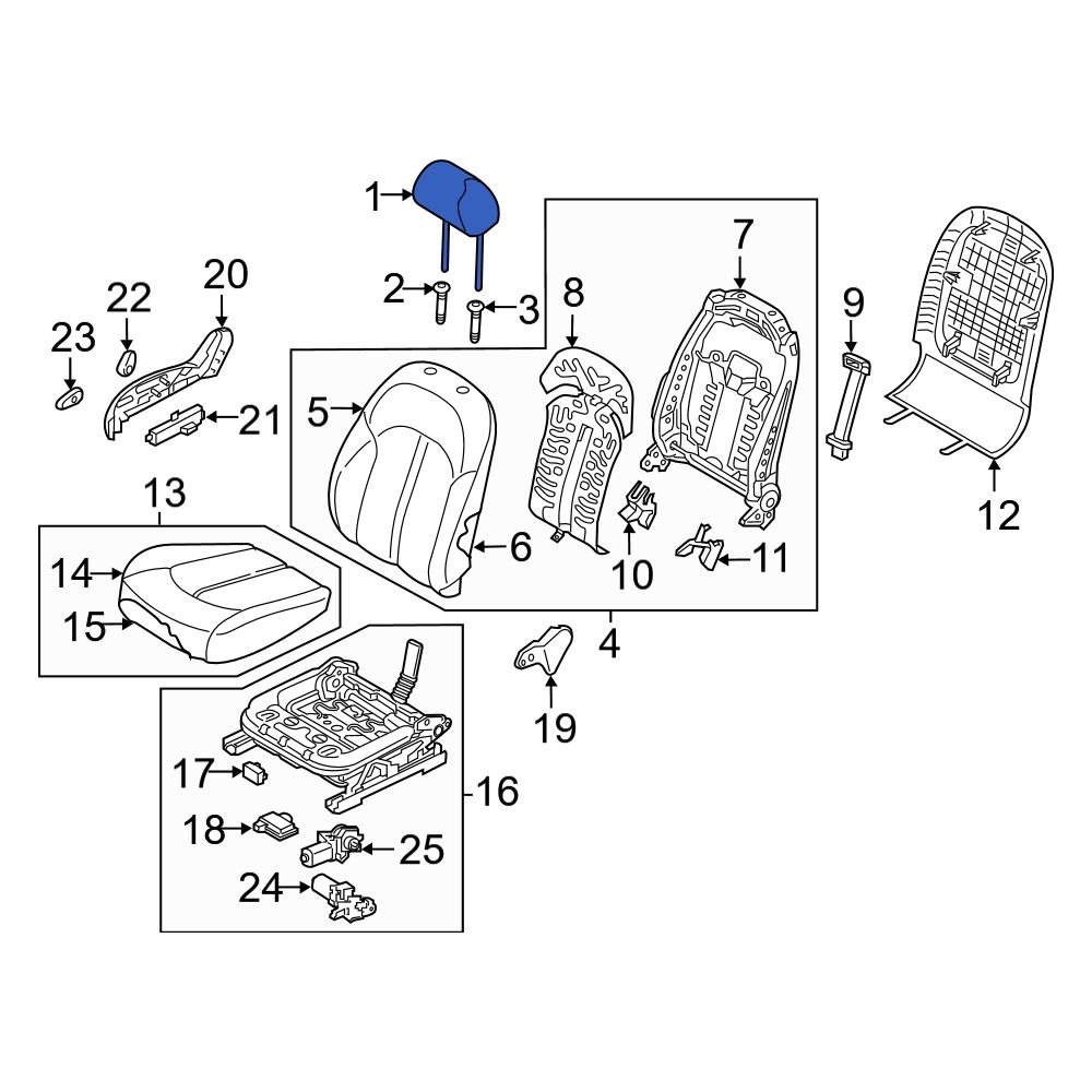 Kia OE 88700D5550JF7 Front Left Headrest