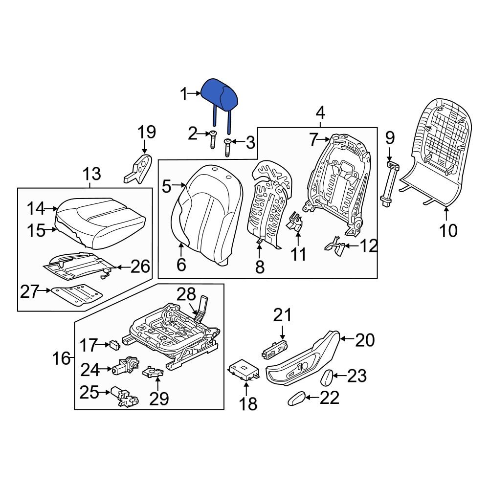 Kia OE 88700D5550JF7 Front Left Headrest