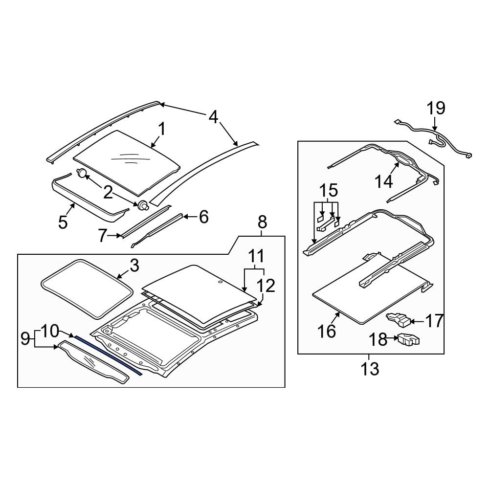 Kia OE 81624D4000 Front Sunroof Seal