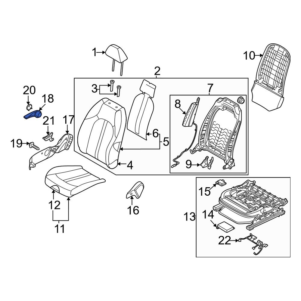 Kia OE 88023L3000WK Front Right Seat Height Adjuster Handle
