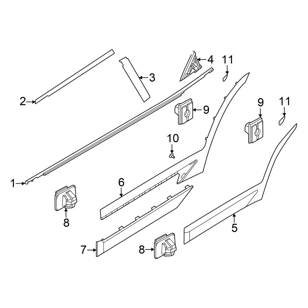 Kia OE 87732Q5000 - Rear Right Door Molding
