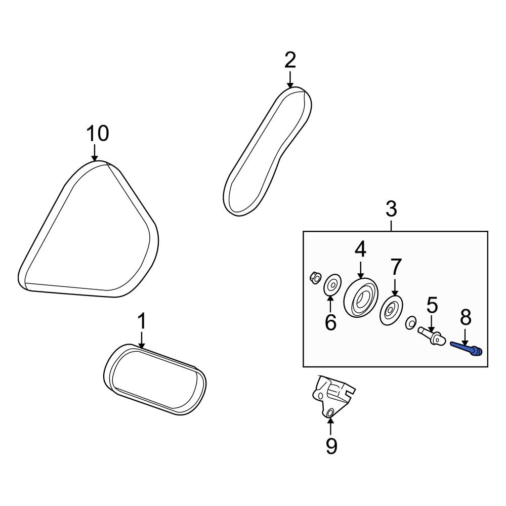 Kia OE 9783122000 Lower Belt Tensioner Pulley Bolt