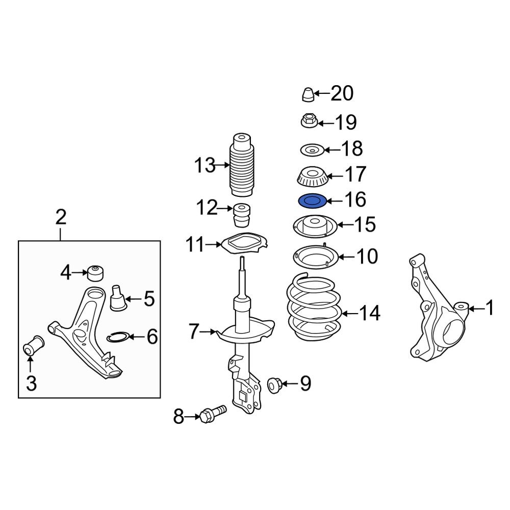 Kia OE 5461207000 Front Suspension Strut Bearing