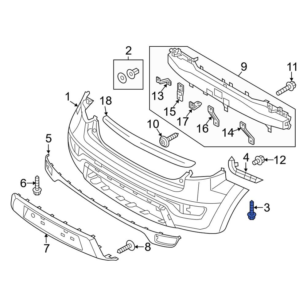 Kia OE 1244105167K Front Bumper Cover Screw
