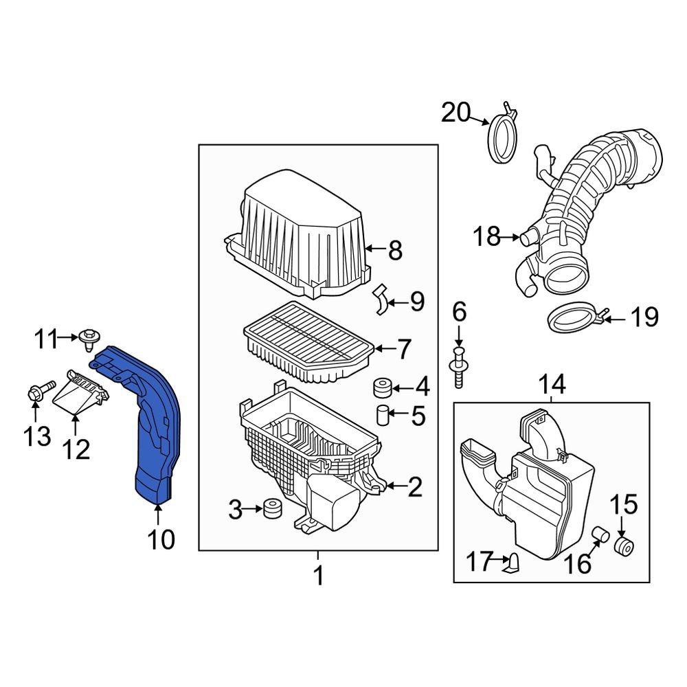 Kia OE 28210B2000 - Engine Air Intake Hose