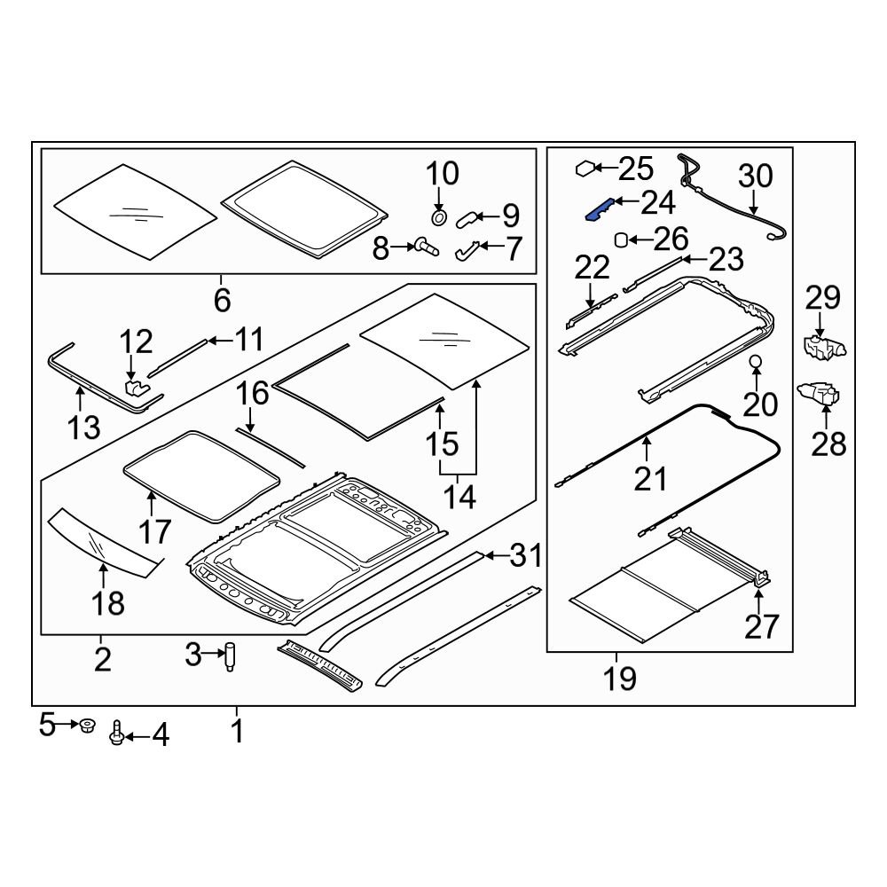 Kia OE 816983S010 Left Sunroof Guide Rail