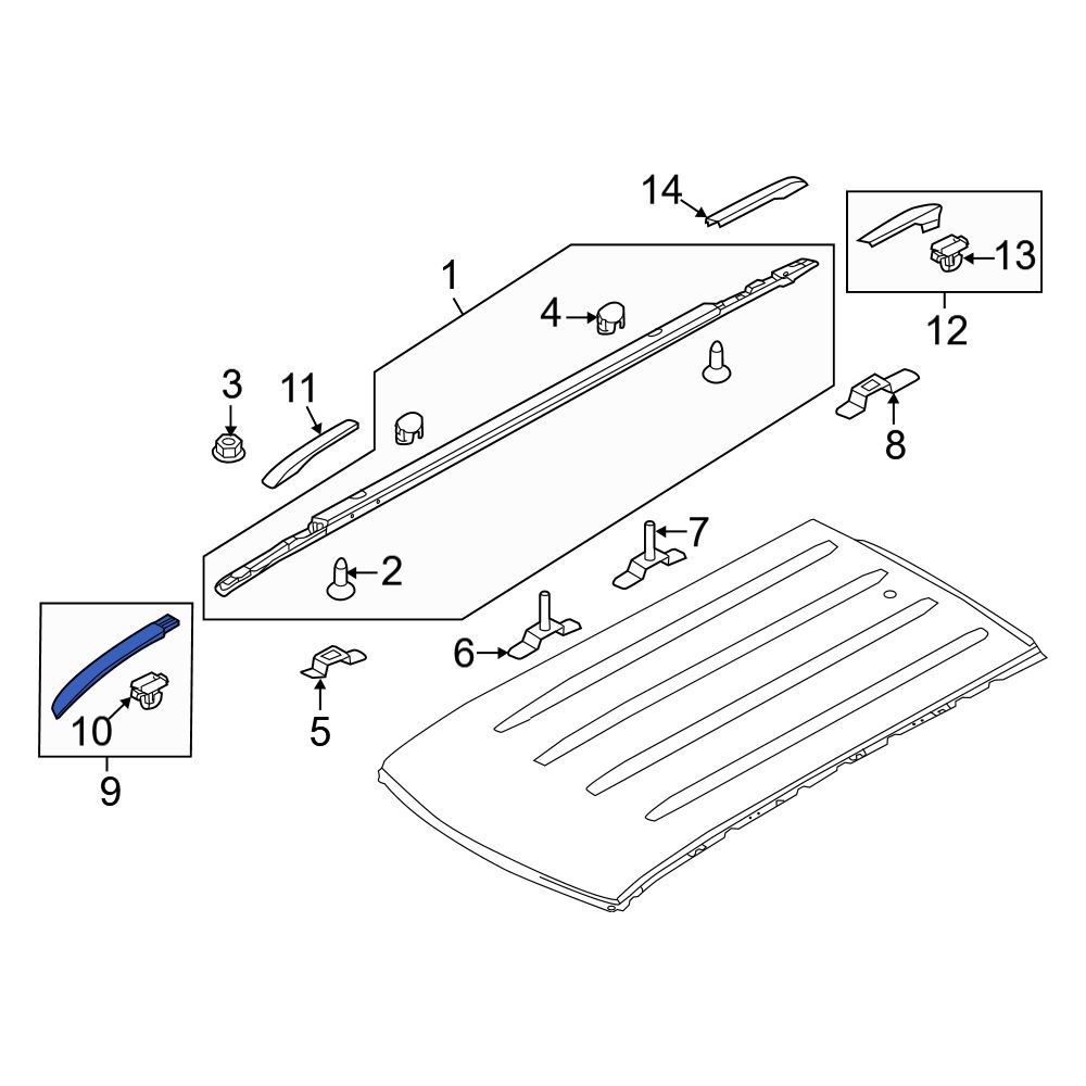 Kia OE 87233B2010 Front Left Roof Rack Cover