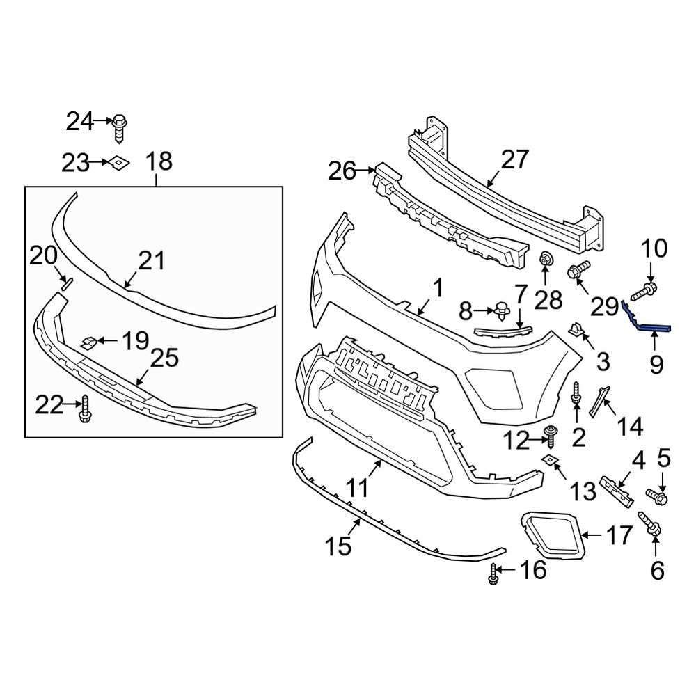 Kia OE 865B4K0000 Front Center Right Bumper Cover Bracket