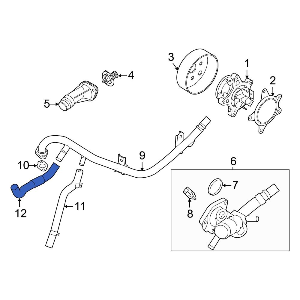 Kia OE 254722E000 Engine Coolant Bypass Hose