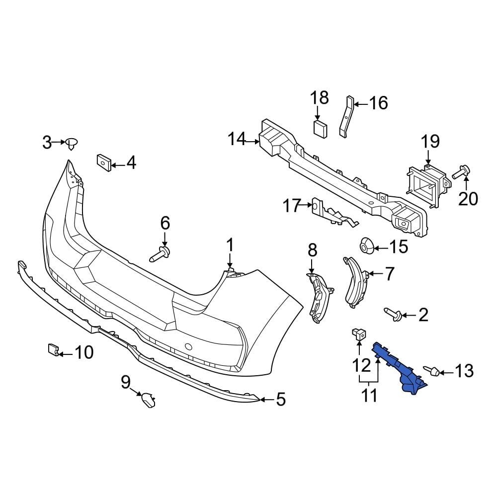 Kia OE 86651K0000 Rear Left Bumper Cover Bracket