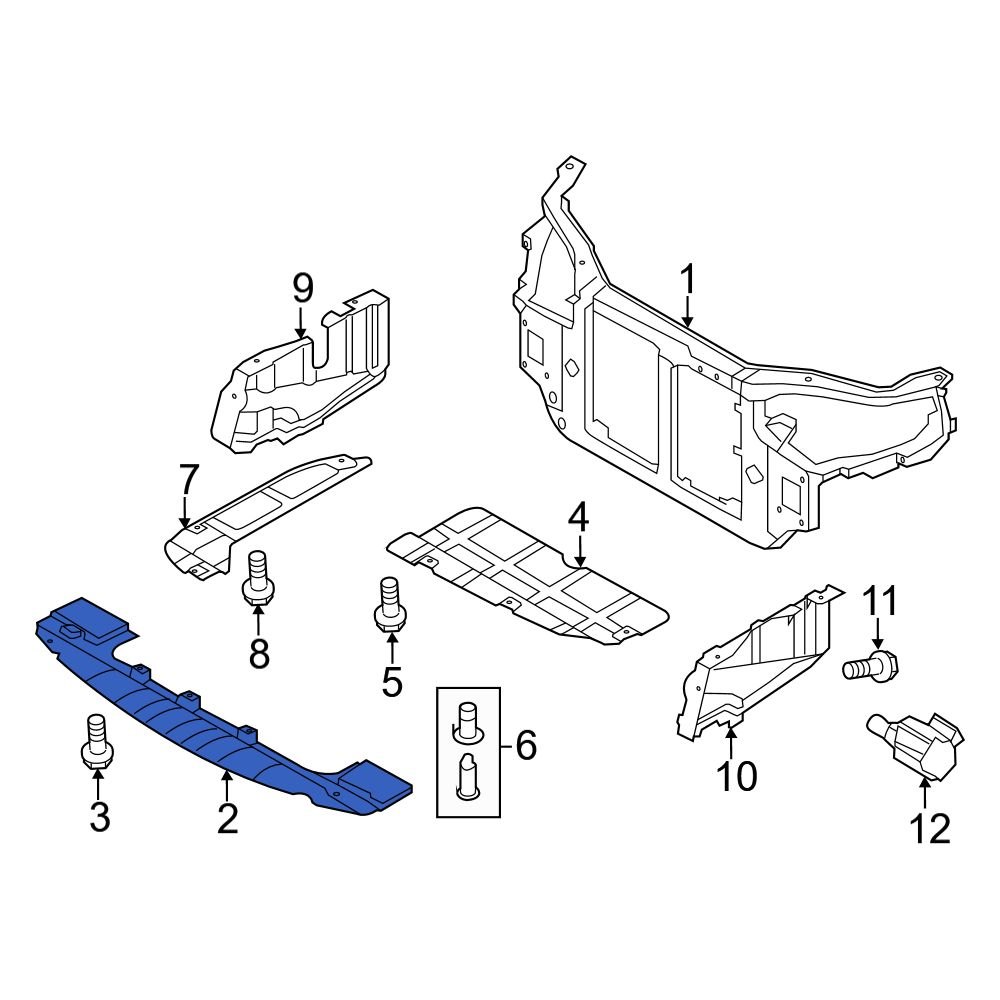 Kia OE 291101M201 - Front Radiator Support Splash Shield