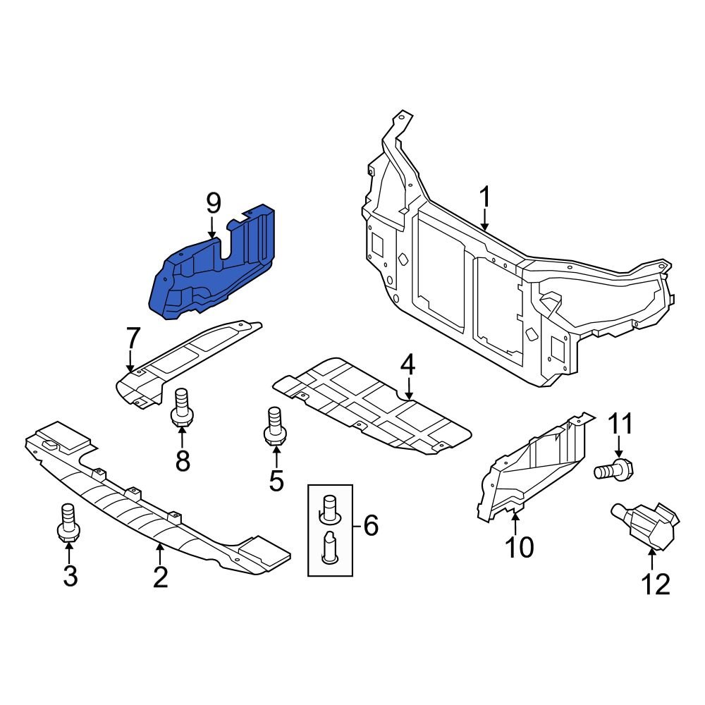 Kia OE 291202H000 - Front Right Radiator Support Splash Shield