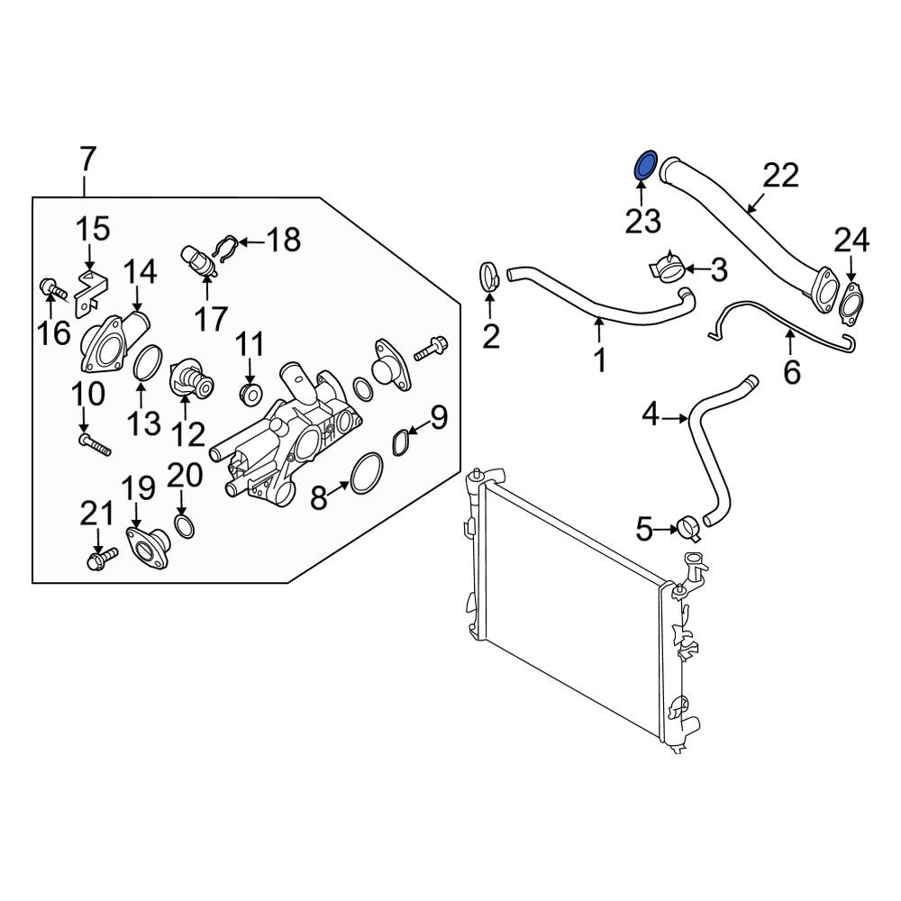 Kia OE 2546221010 - Engine Coolant Pipe O-Ring