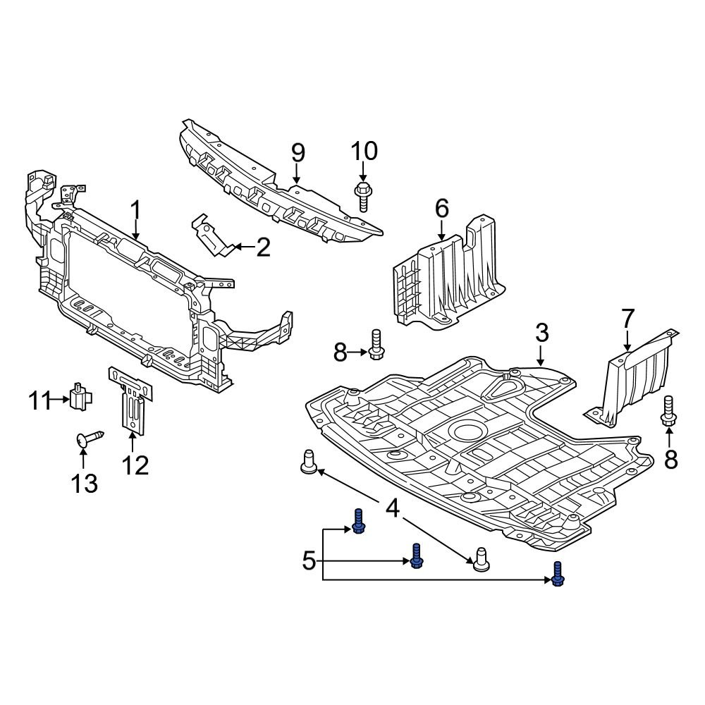 Kia OE 1127406256B Radiator Support Splash Shield Bolt