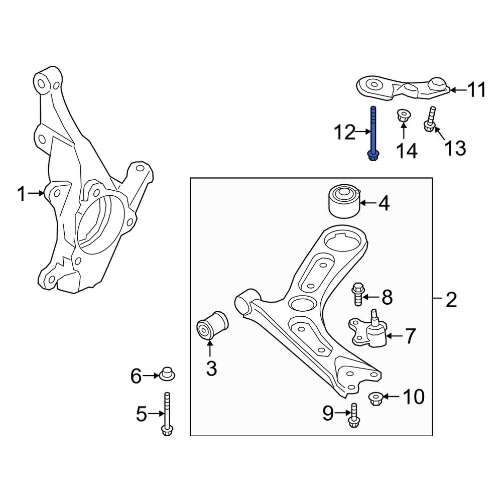 Kia OE 545612E100 Front Engine Cradle Bolt