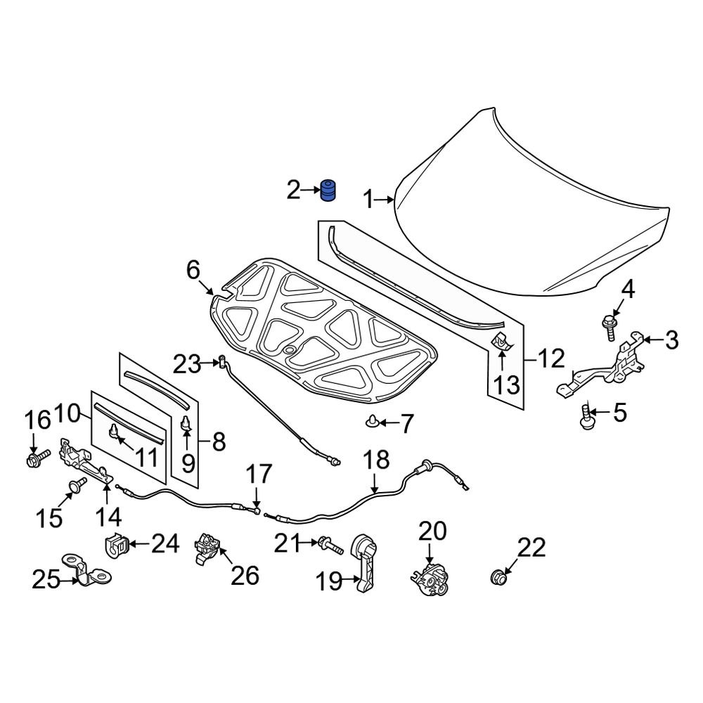 Kia OE 8173824210 - Front Outer Hood Stop Buffer