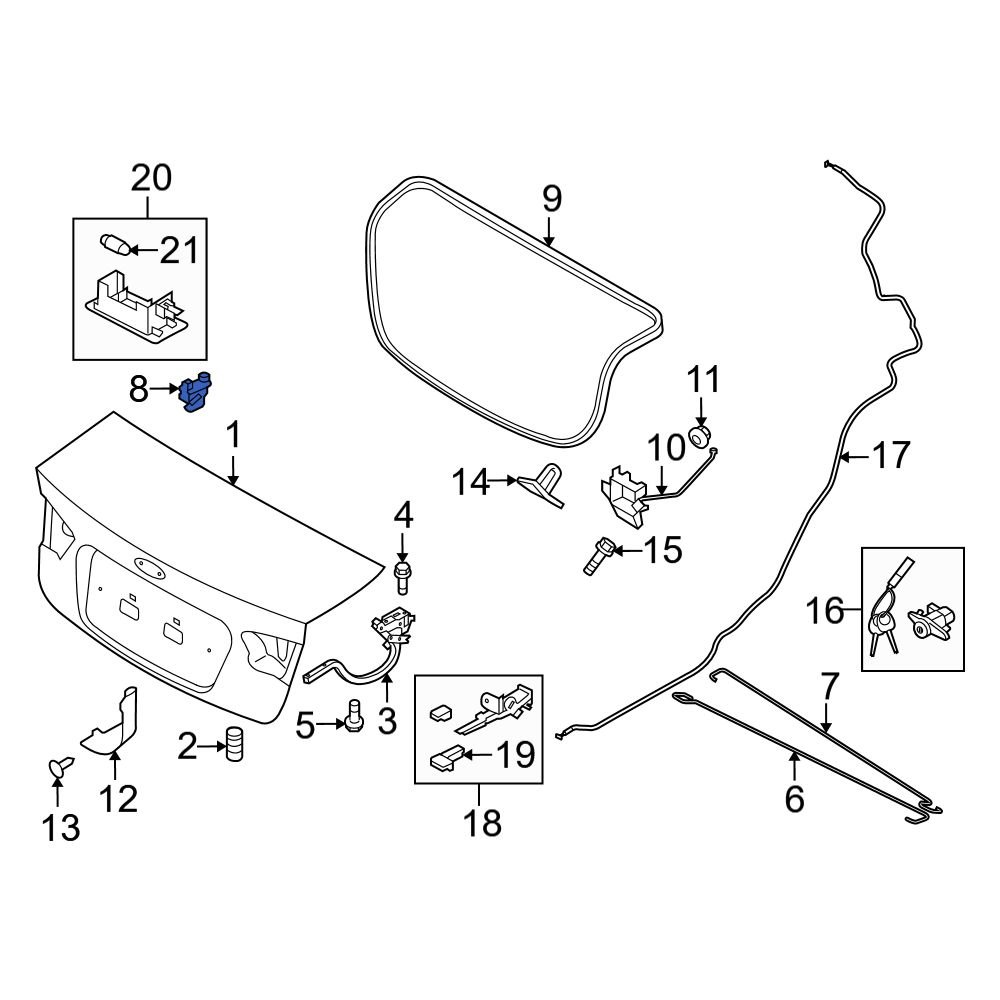 Kia OE 864232D001 - Trunk Torque Rod Bracket