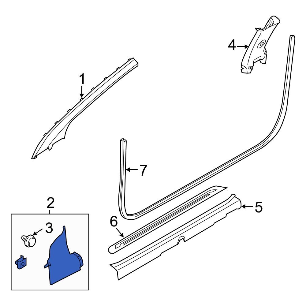 Kia OE 85823A7000WK Left Kick Panel Trim