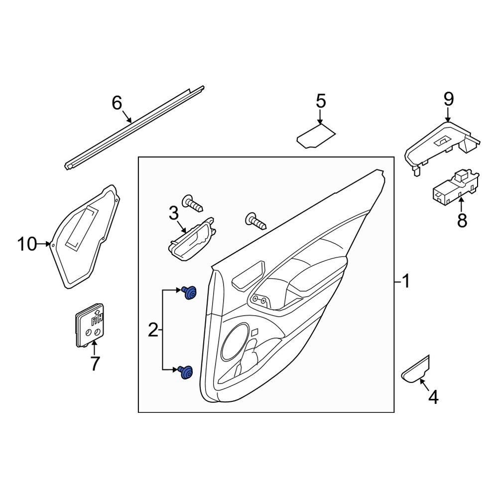 Kia OE 823152P000 - Lower Liftgate Trim Panel Clip